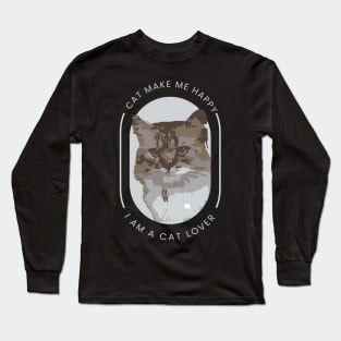 Cat Make Me Happy Long Sleeve T-Shirt